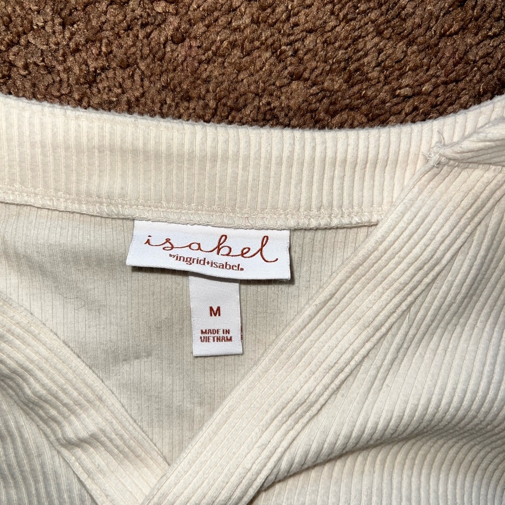 Ingrid & Isabel Cream Ribbed Top - Picture 2 of 2